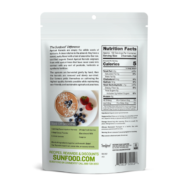 Organic Apricot Kernels 227g Juthour Organic Apricot Kernels 227g Juthour