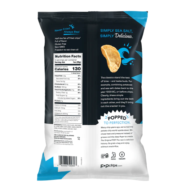 Pop Chips Sea Salt (142g) Juthour