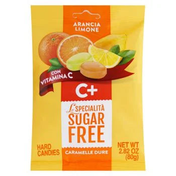 Sugar Free Gluten Free Orange Lemon C+ Hard Candies 80g