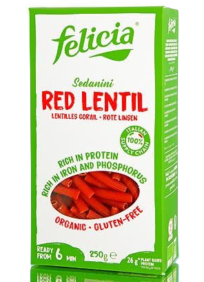 Organic Gluten FreeRed Lentil Sedanini 250g