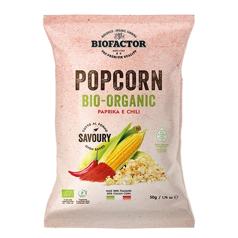 Organic gluten free Paprika & Chili Popcorn Ready to Eat 50g