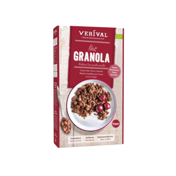 Organic Crunchy Muesli with Cocoa-Sour Cherry (325g)