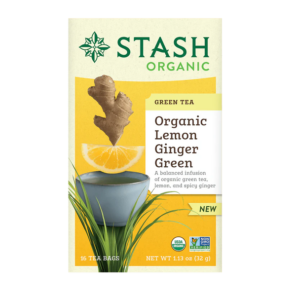 Organic Gluten Free Lemon Ginger Green Tea 32g