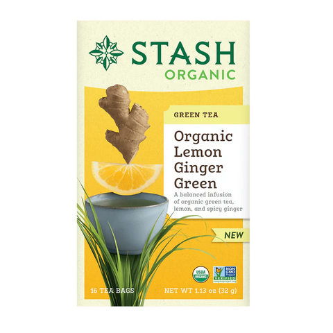 Organic Gluten Free Lemon Ginger Green Tea 32g