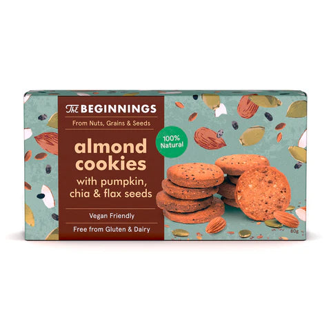 Gluten Free Almond Pumpkin Chia & Flaxseed Cookies 80g