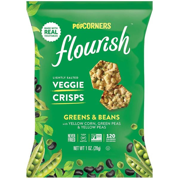 Flourish Veggie Crisps Greens & Beans  ( 28g )